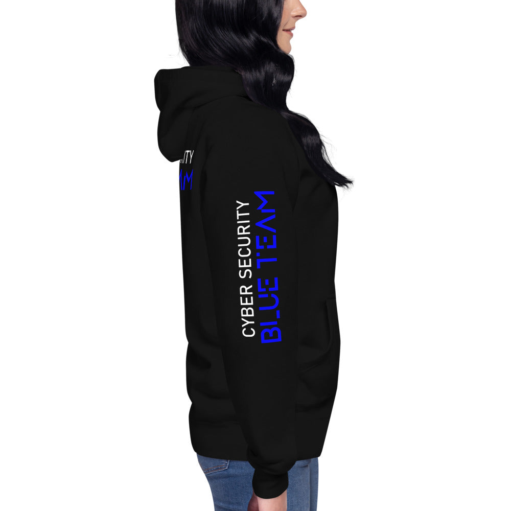 Cybersecurity Blue Team v4 - Unisex Hoodie (back print) by DarkByteGear