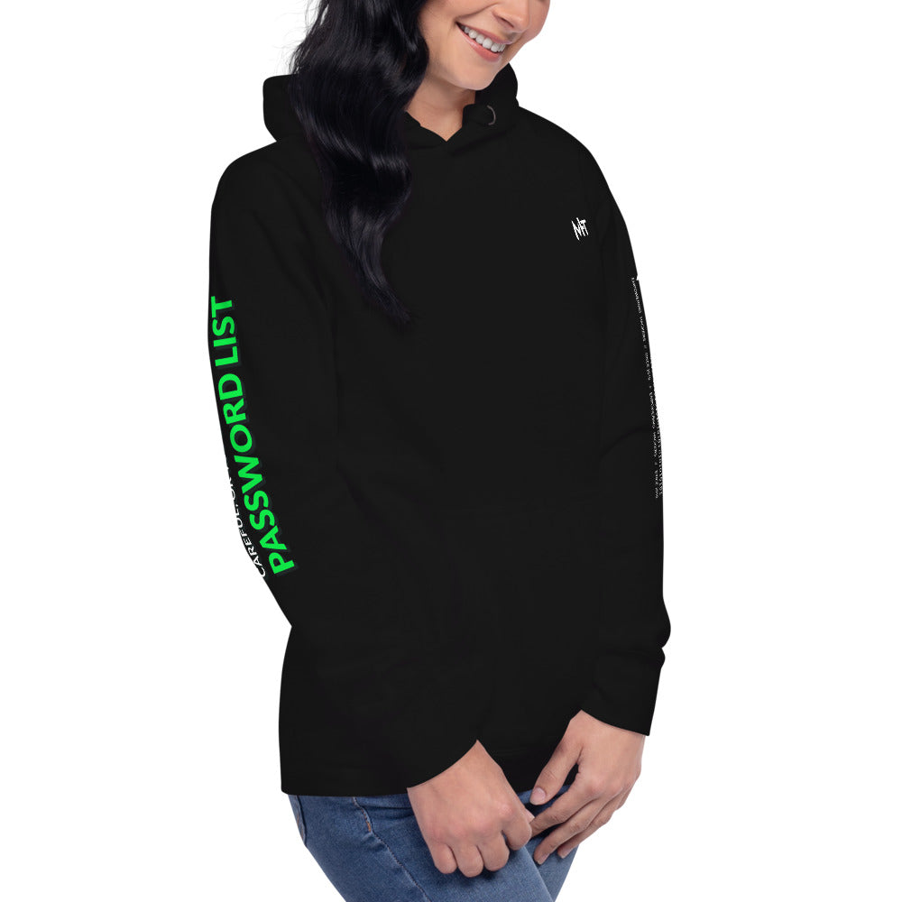 Password List - Unisex Hoodie (back print ) by DarkByteGear