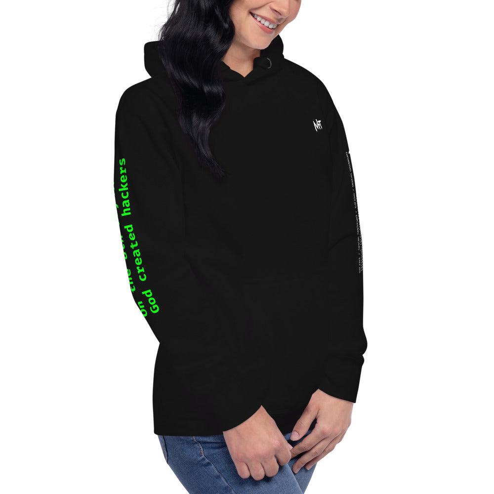 On the 8th day God created hackers - Unisex Hoodie (back print) by DarkByteGear
