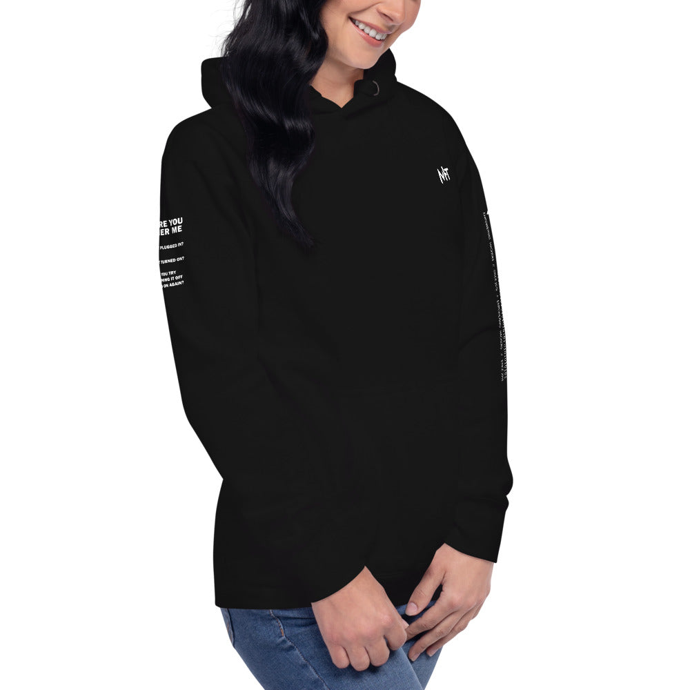 Before you bother me - Unisex Hoodie (back print) by DarkByteGear