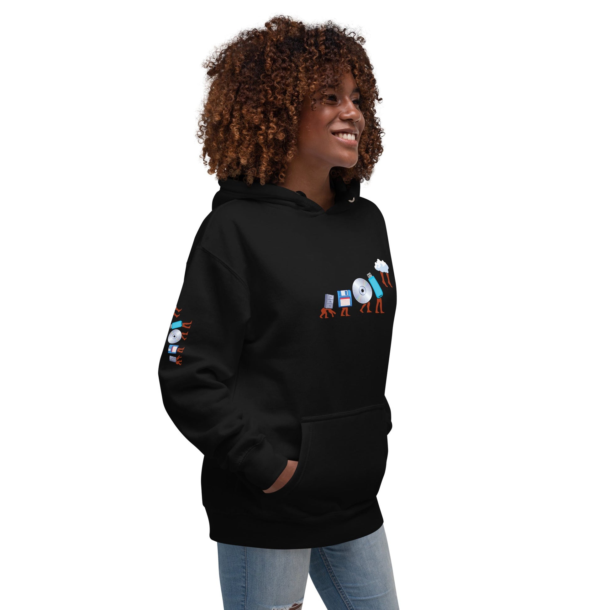 Evolution of data storage - Unisex Hoodie by DarkByteGear