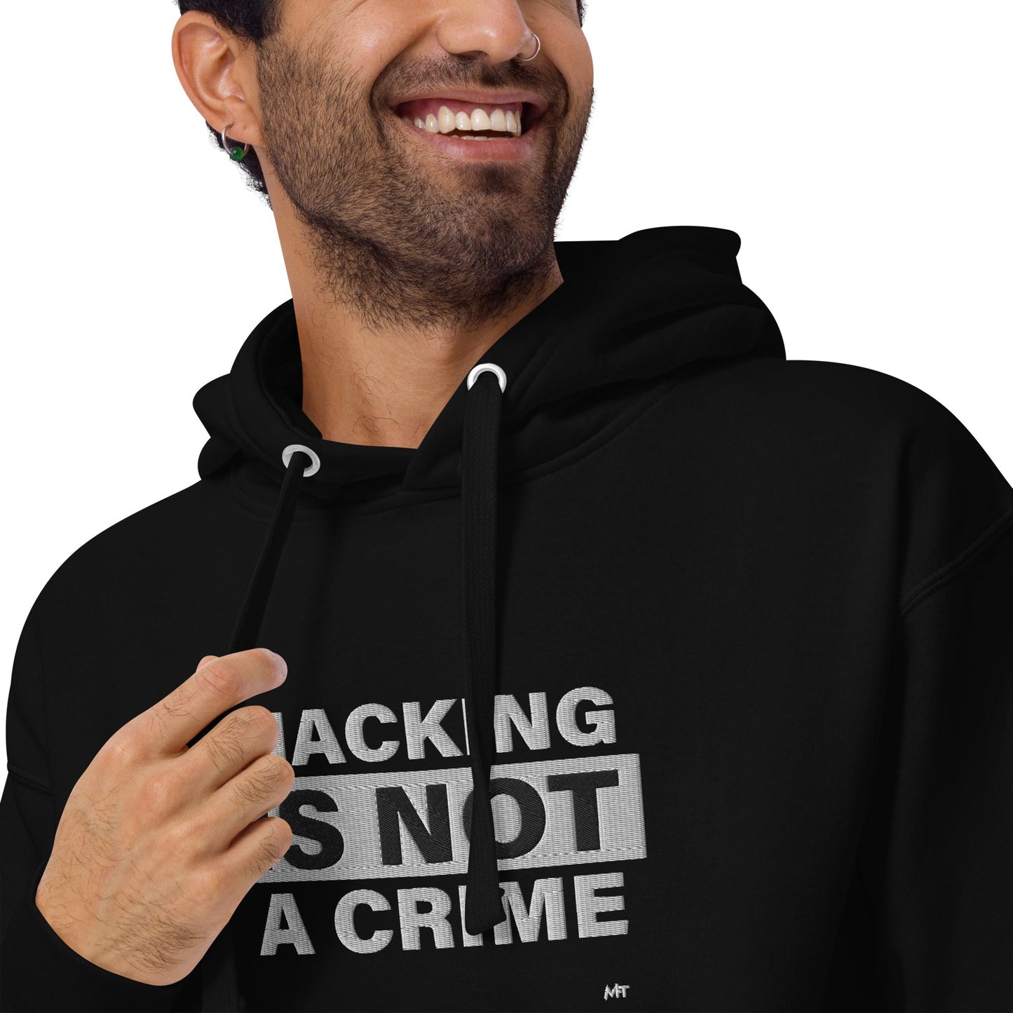 Hacking is not a crime - Unisex Hoodie (embroidered) by DarkByteGear