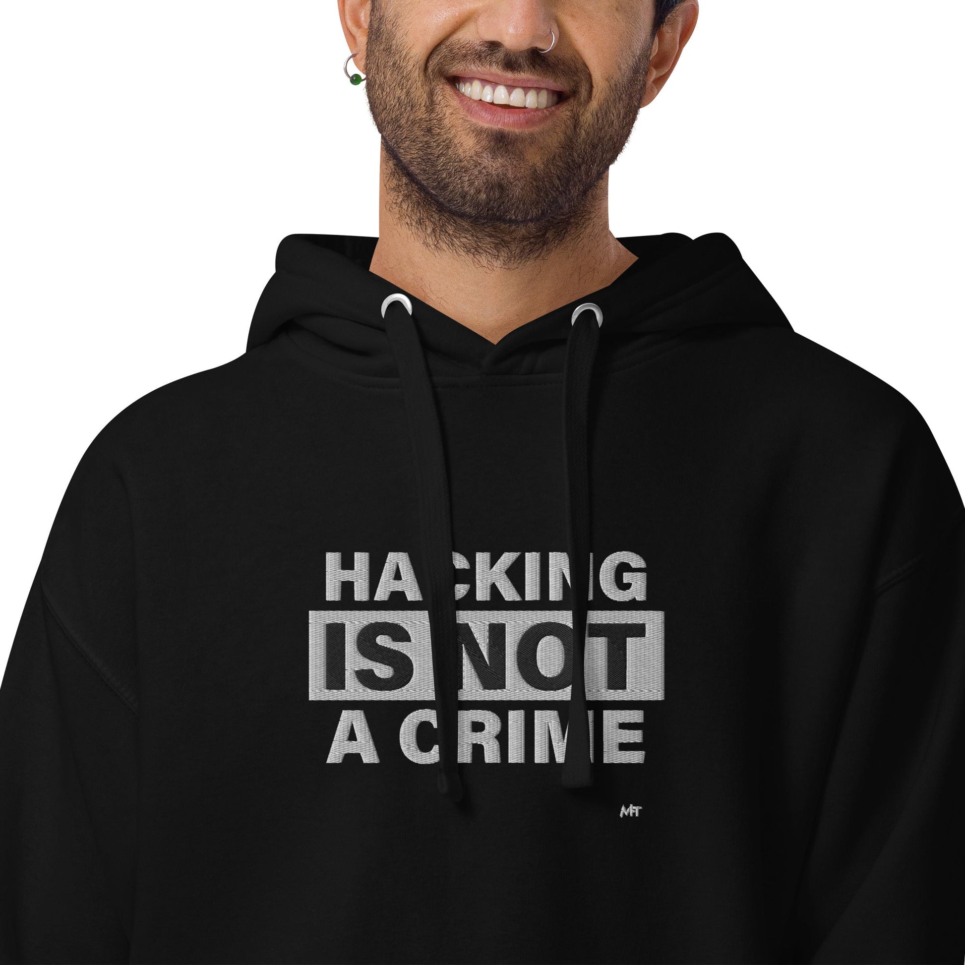 Hacking is not a crime - Unisex Hoodie (embroidered) by DarkByteGear
