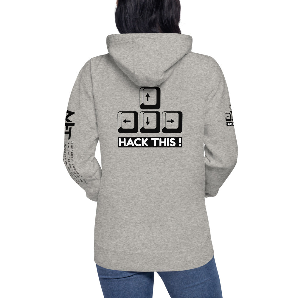 Hack this - Unisex Hoodie (back print) by DarkByteGear