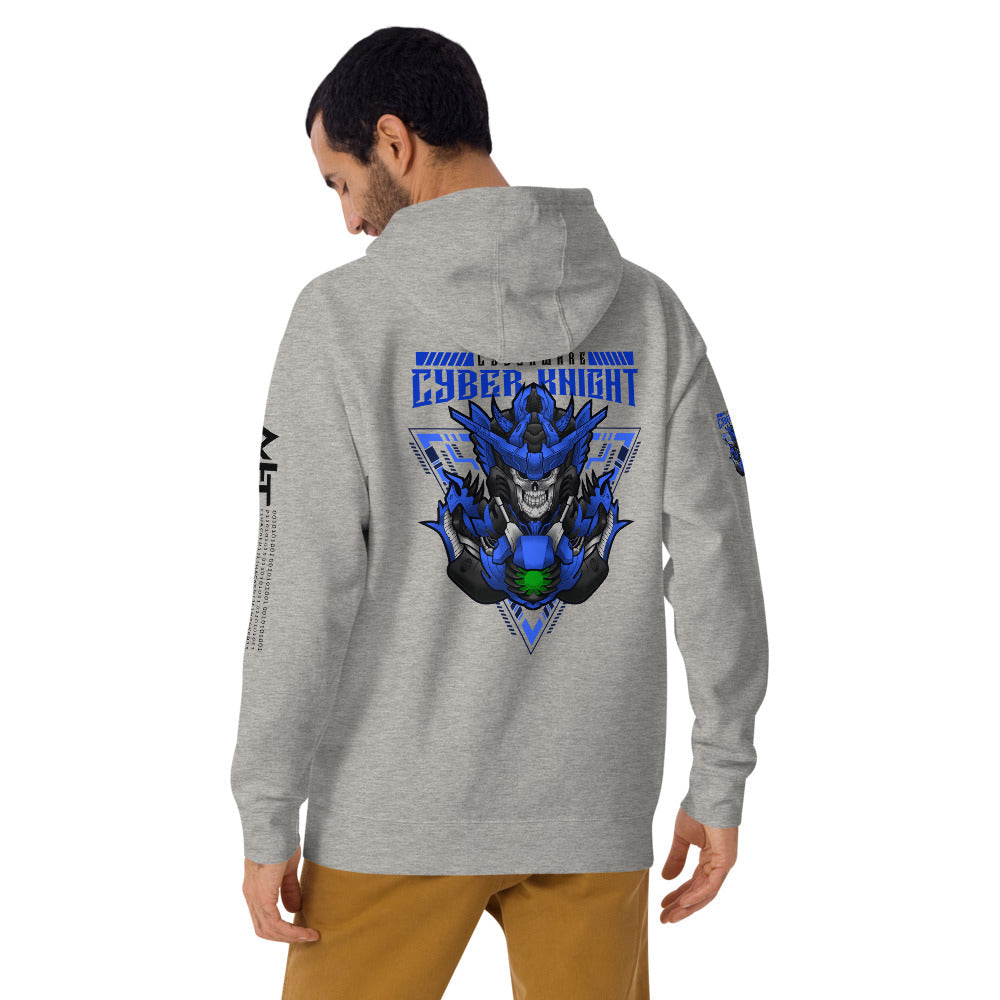 Cyberware Cyber knight - Unisex Hoodie (back print) by DarkByteGear