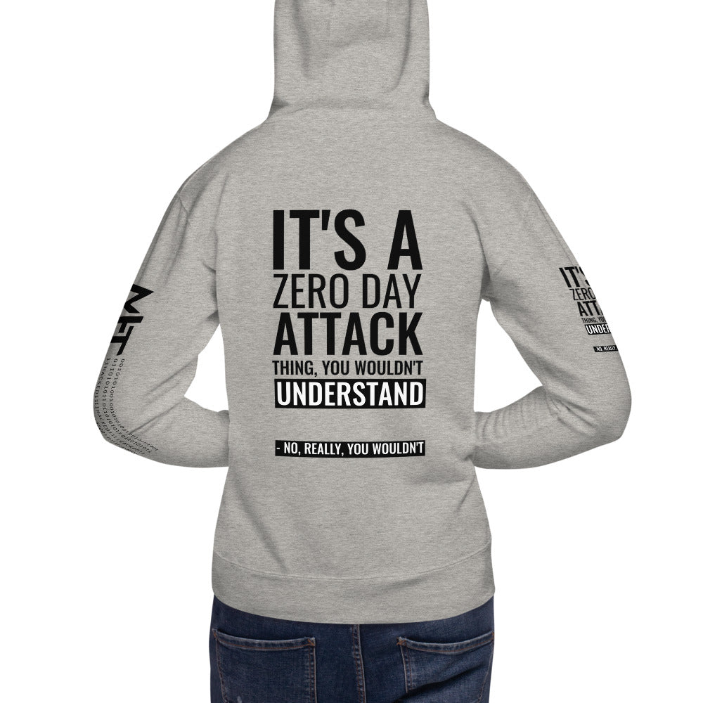 Its a 0 day attack - Unisex Hoodie (back print) by DarkByteGear