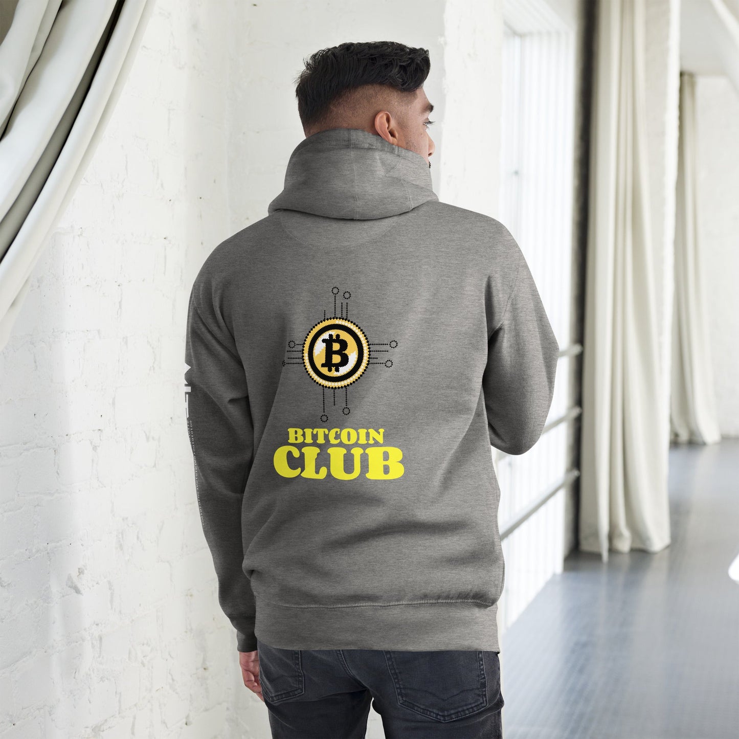 Bitcoin Club V6 - Unisex Hoodie ( Back Print ) by DarkByteGear