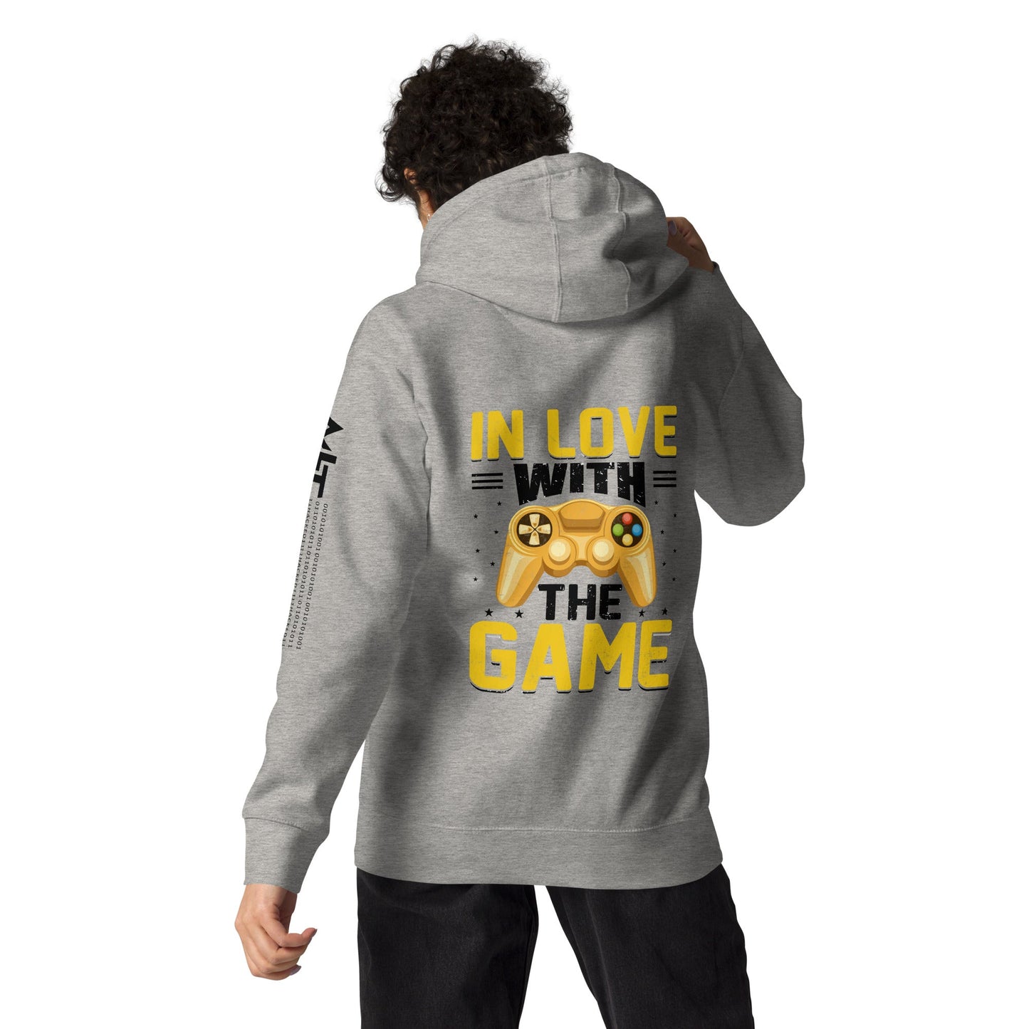 In Love With The Game in Dark Text - Unisex Hoodie ( Back Print ) by DarkByteGear