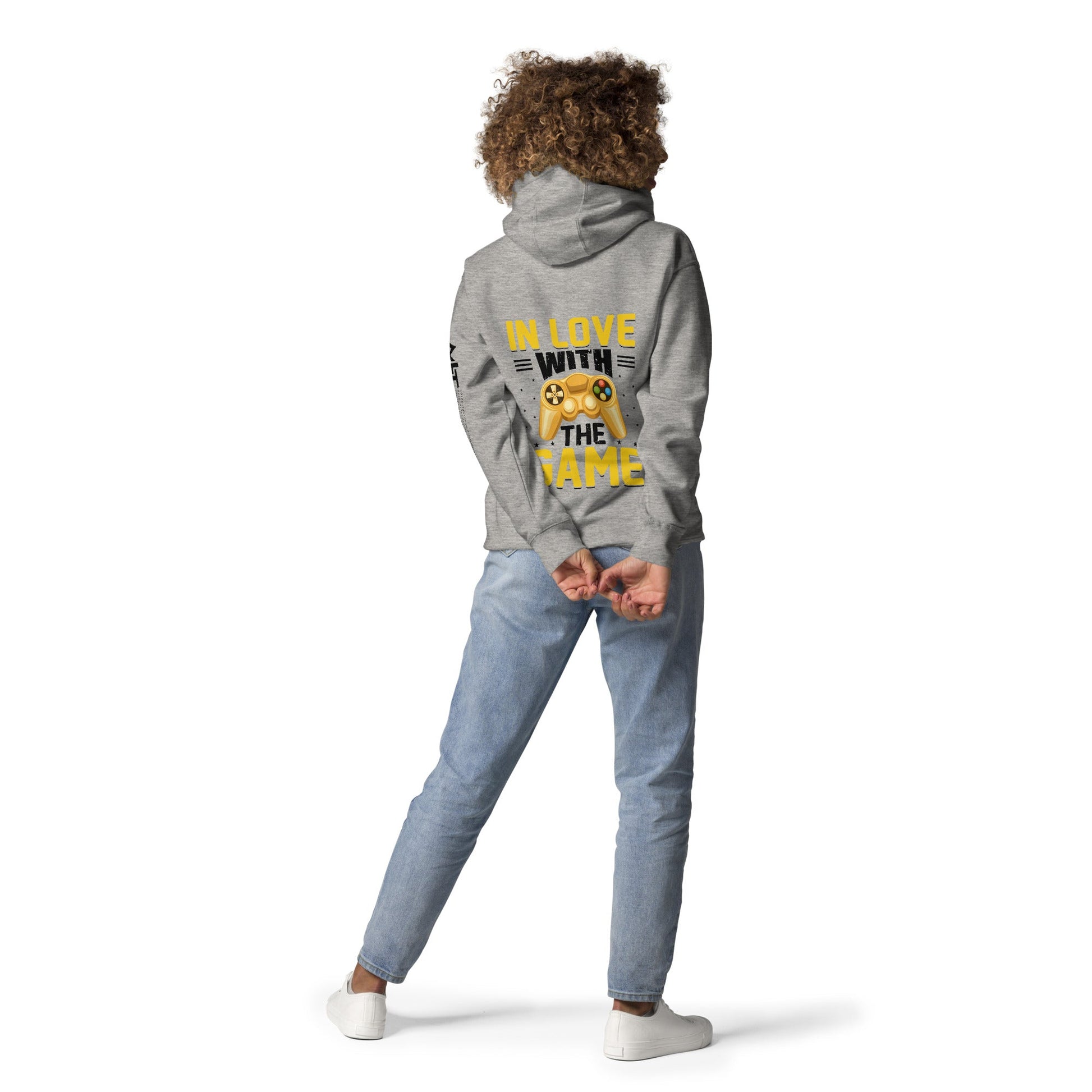 In Love With The Game in Dark Text - Unisex Hoodie ( Back Print ) by DarkByteGear