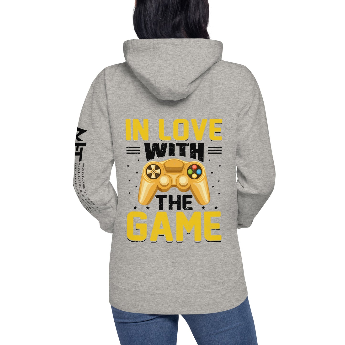 In Love With The Game in Dark Text - Unisex Hoodie ( Back Print ) by DarkByteGear