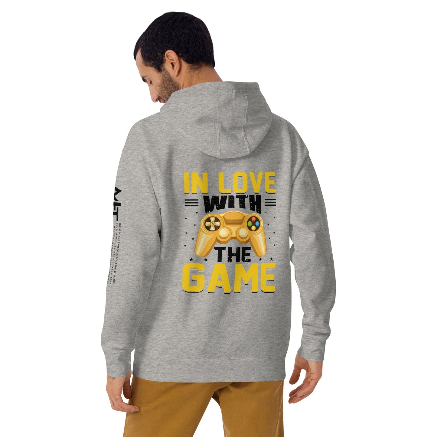In Love With The Game in Dark Text - Unisex Hoodie ( Back Print ) by DarkByteGear