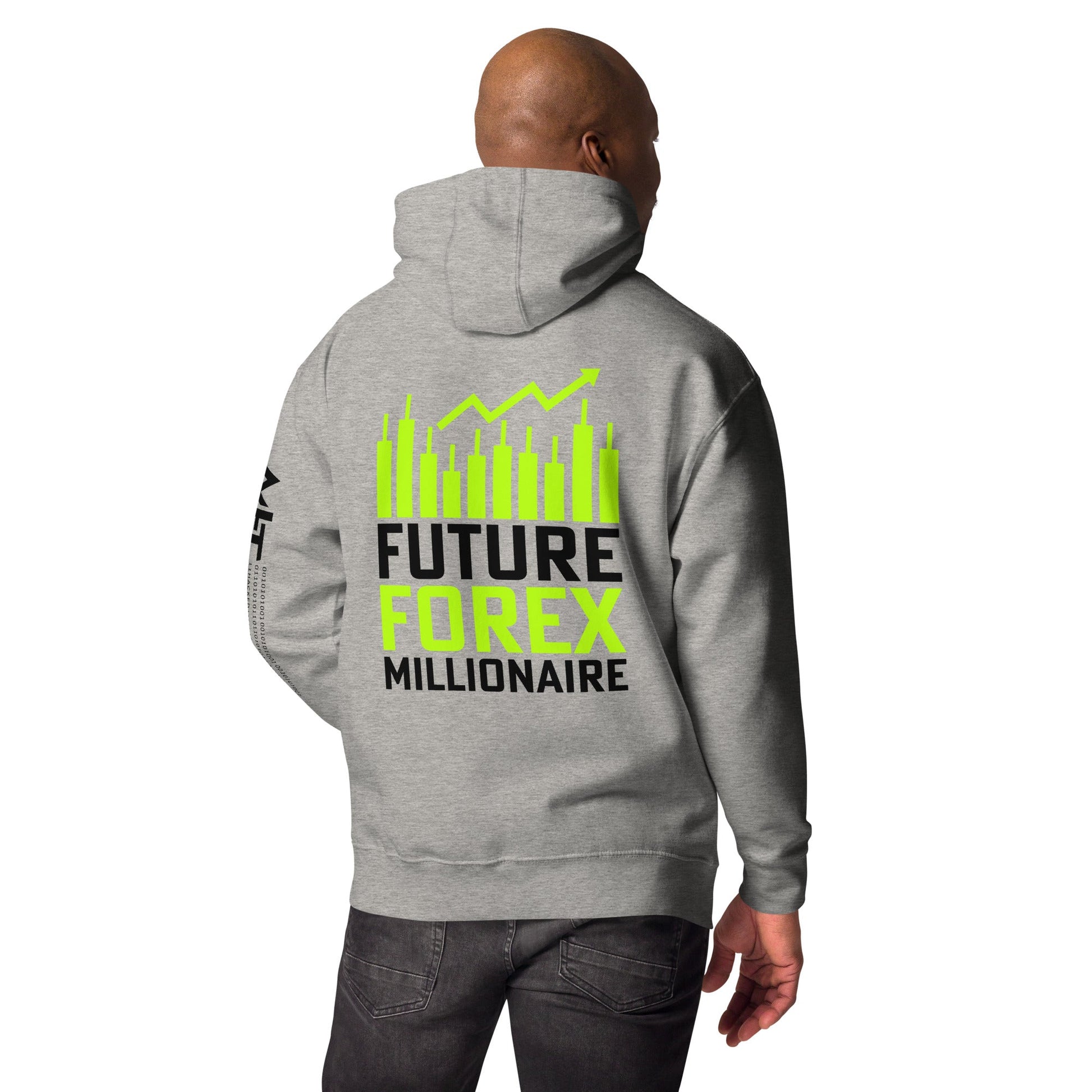 Future Forex Millionaire in Dark Text - Unisex Hoodie ( Back Print ) by DarkByteGear