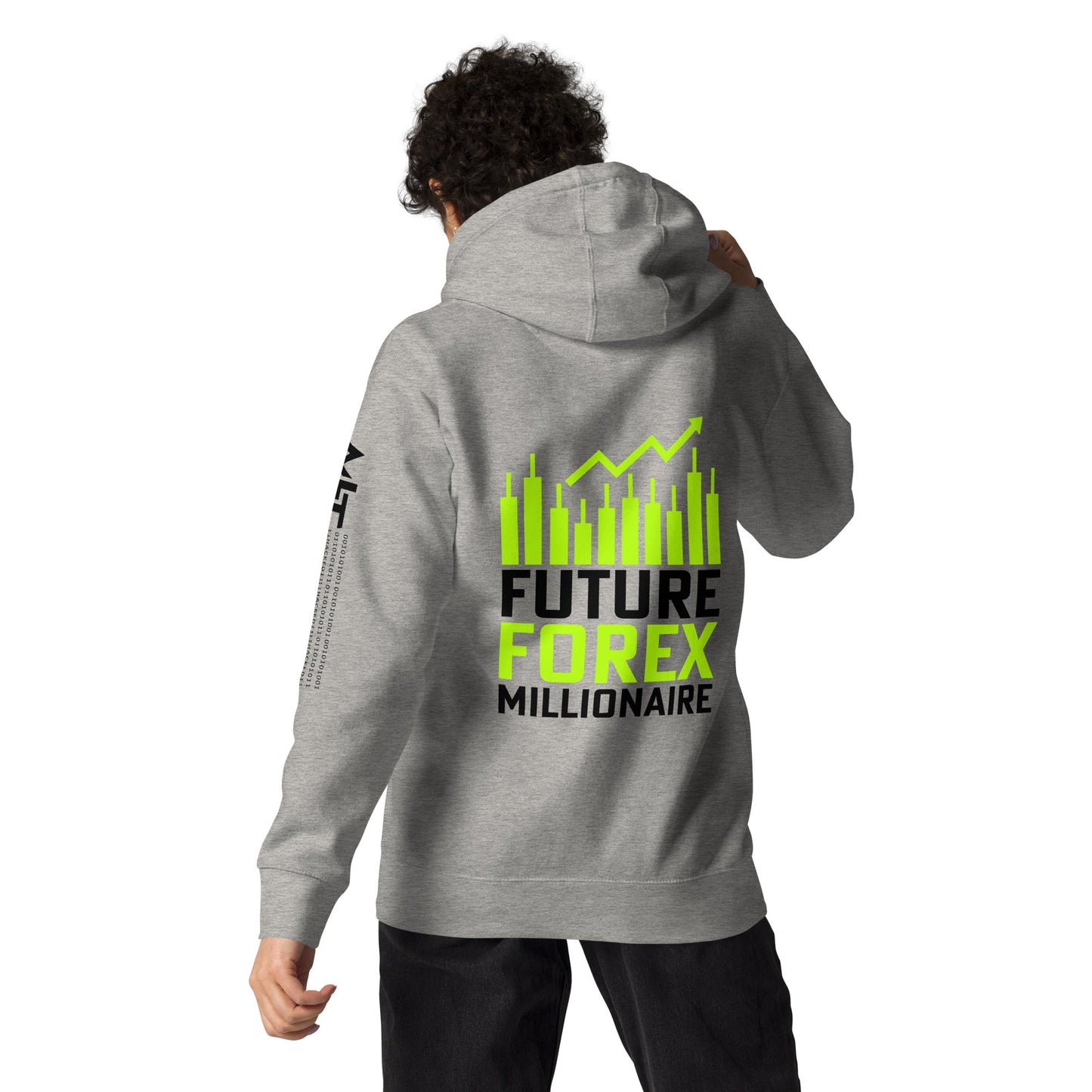 Future Forex Millionaire in Dark Text - Unisex Hoodie ( Back Print ) by DarkByteGear