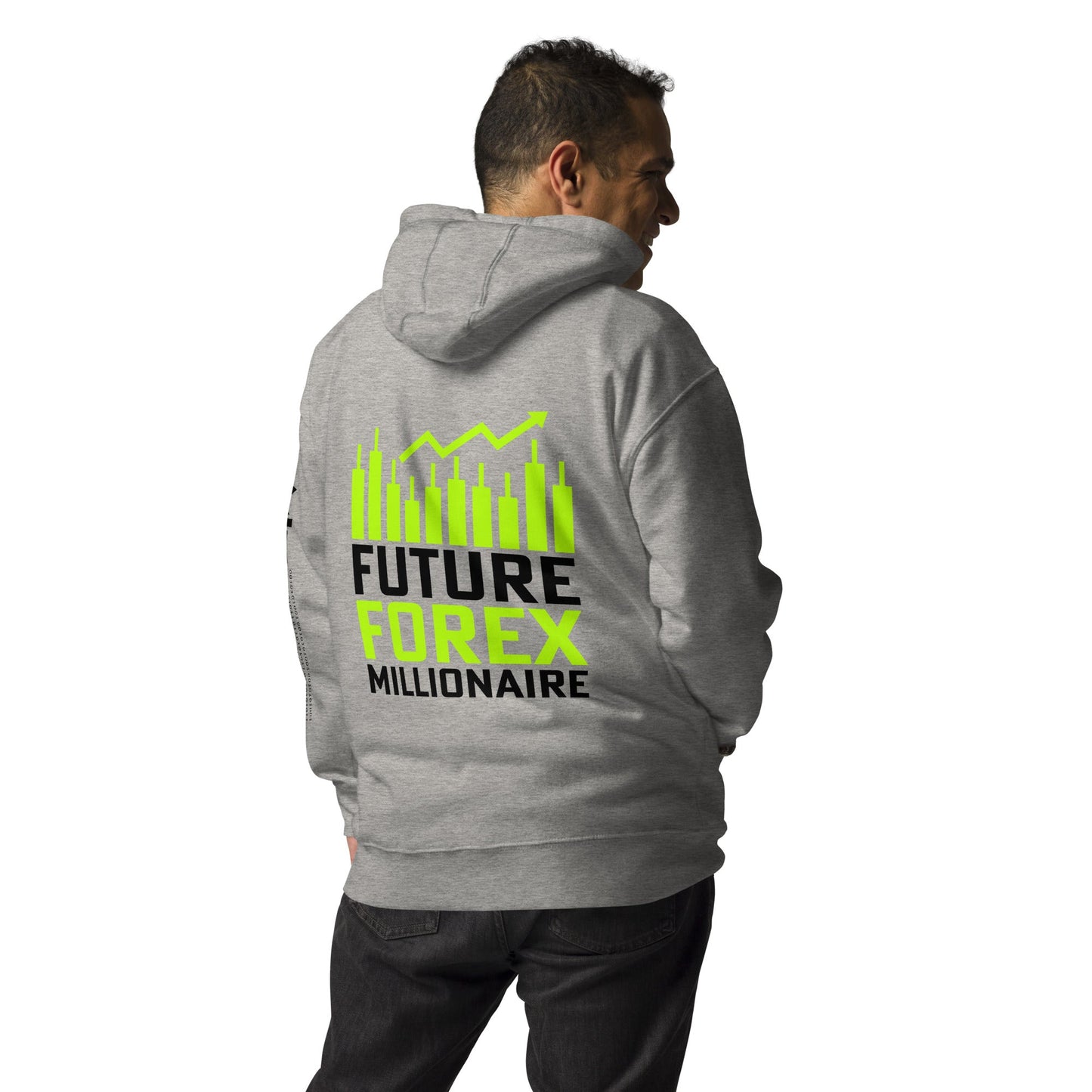 Future Forex Millionaire in Dark Text - Unisex Hoodie ( Back Print ) by DarkByteGear