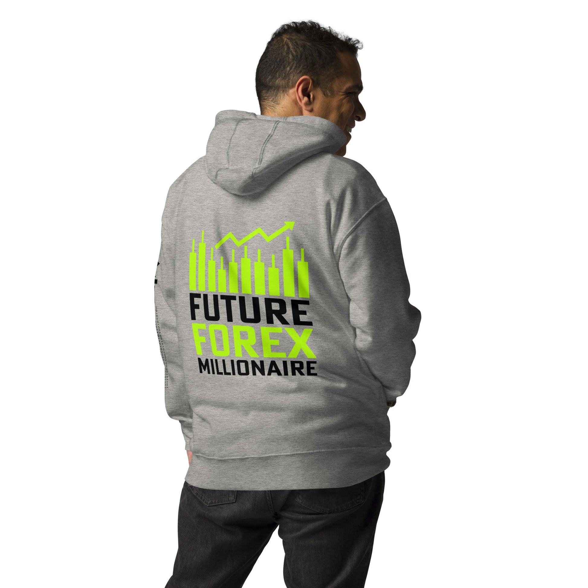 Future Forex Millionaire in Dark Text - Unisex Hoodie ( Back Print ) by DarkByteGear