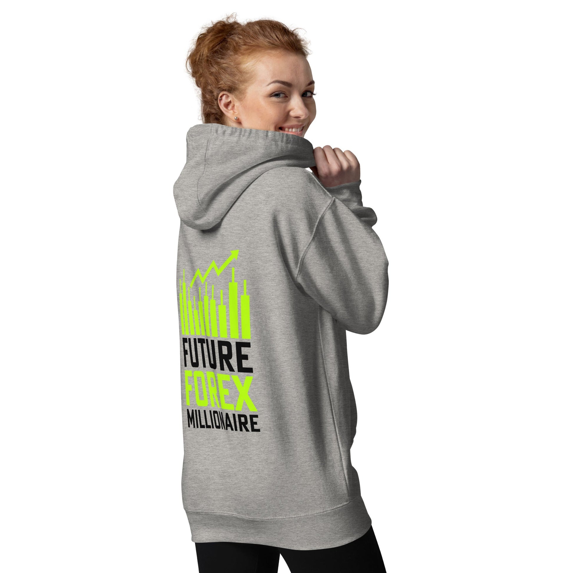 Future Forex Millionaire in Dark Text - Unisex Hoodie ( Back Print ) by DarkByteGear