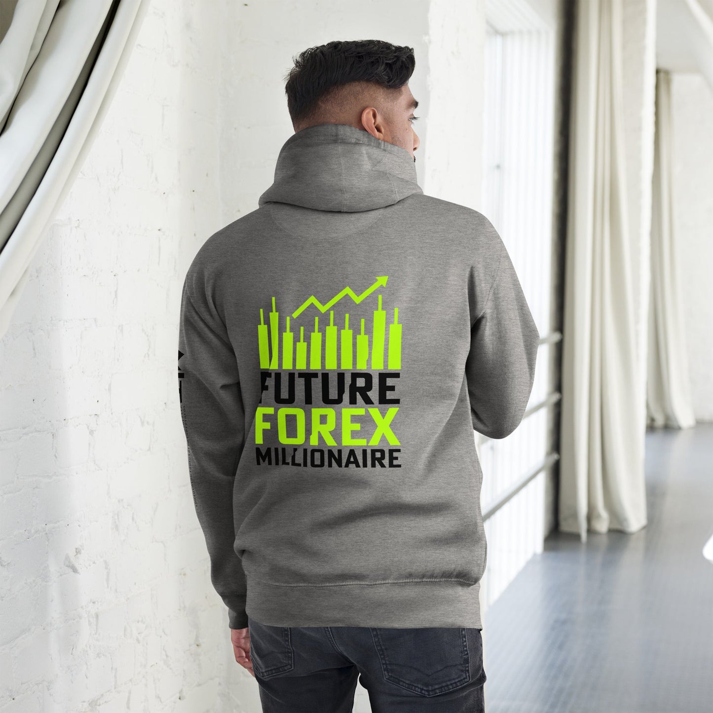 Future Forex Millionaire in Dark Text - Unisex Hoodie ( Back Print ) by DarkByteGear