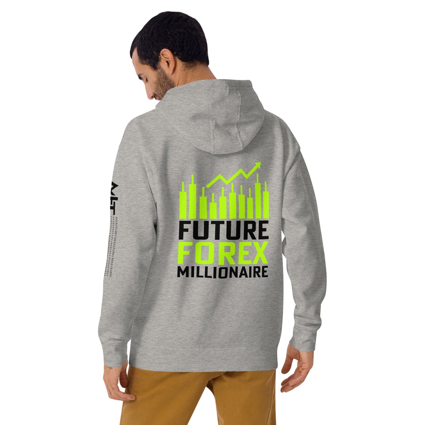 Future Forex Millionaire in Dark Text - Unisex Hoodie ( Back Print ) by DarkByteGear