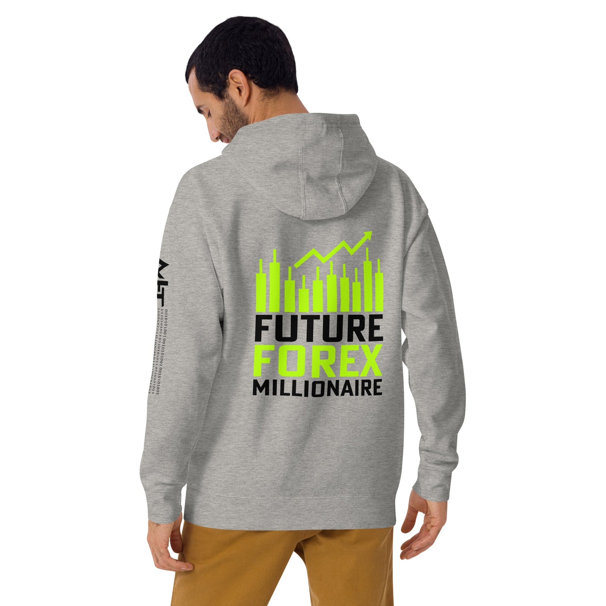 Future Forex Millionaire in Dark Text - Unisex Hoodie ( Back Print ) by DarkByteGear