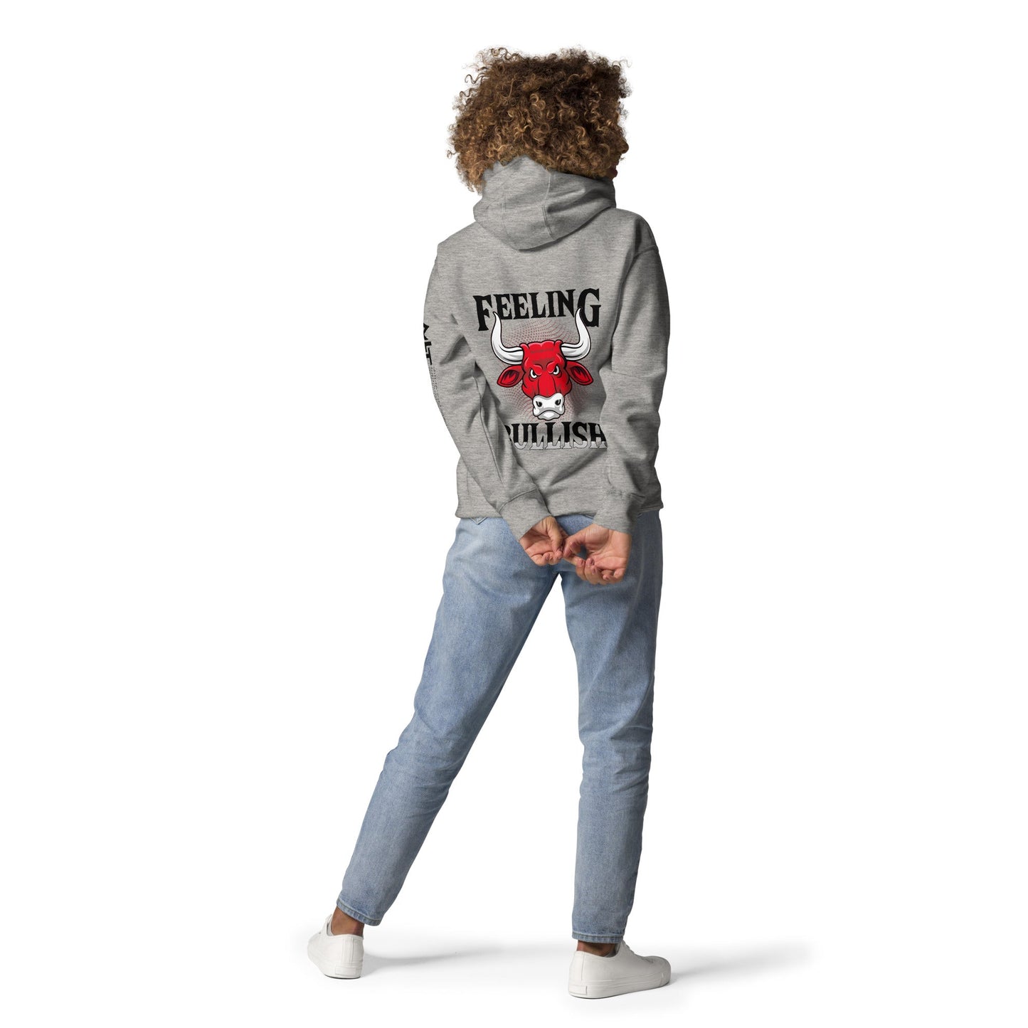 Feeling Bullish in Dark Text - Unisex Hoodie ( Back Print ) by DarkByteGear