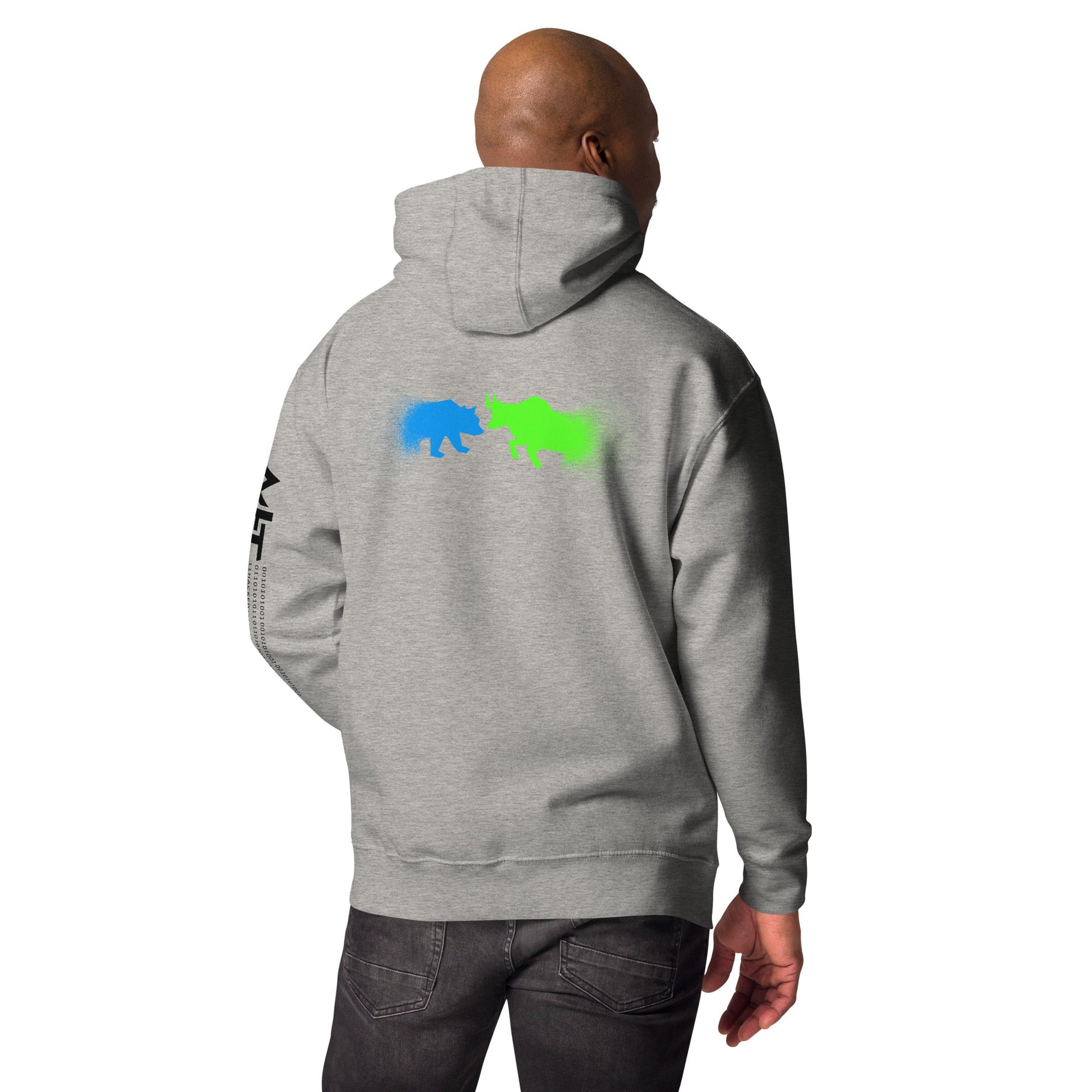 Bearish And Bullish (DB) in Light color - Unisex Hoodie ( Back Print ) by DarkByteGear