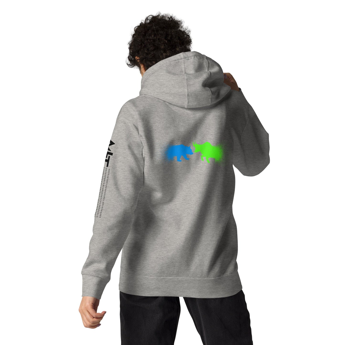 Bearish And Bullish (DB) in Light color - Unisex Hoodie ( Back Print ) by DarkByteGear