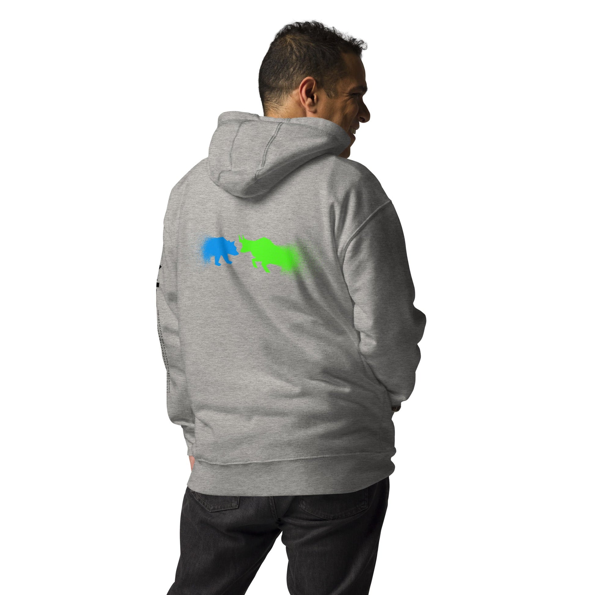 Bearish And Bullish (DB) in Light color - Unisex Hoodie ( Back Print ) by DarkByteGear