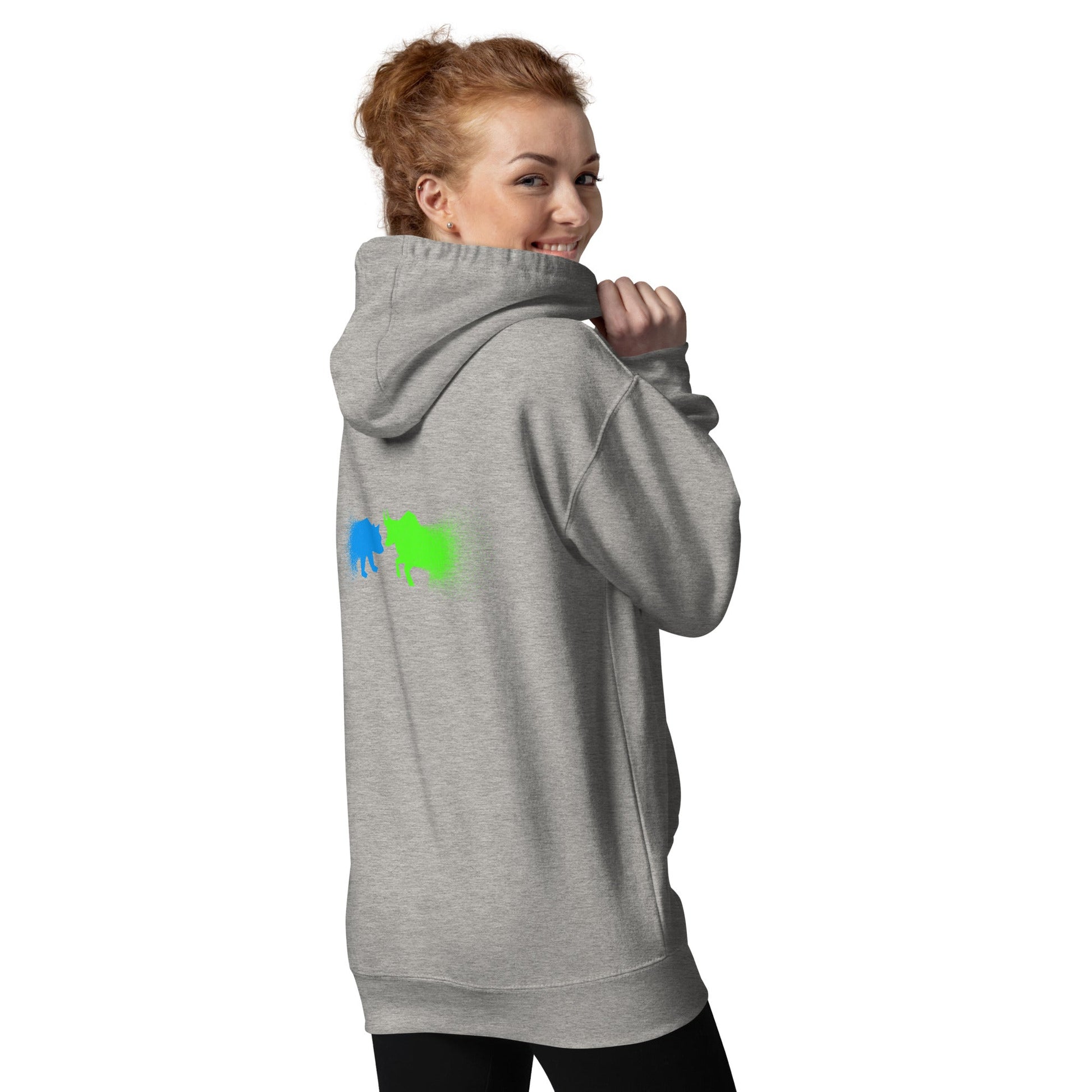 Bearish And Bullish (DB) in Light color - Unisex Hoodie ( Back Print ) by DarkByteGear