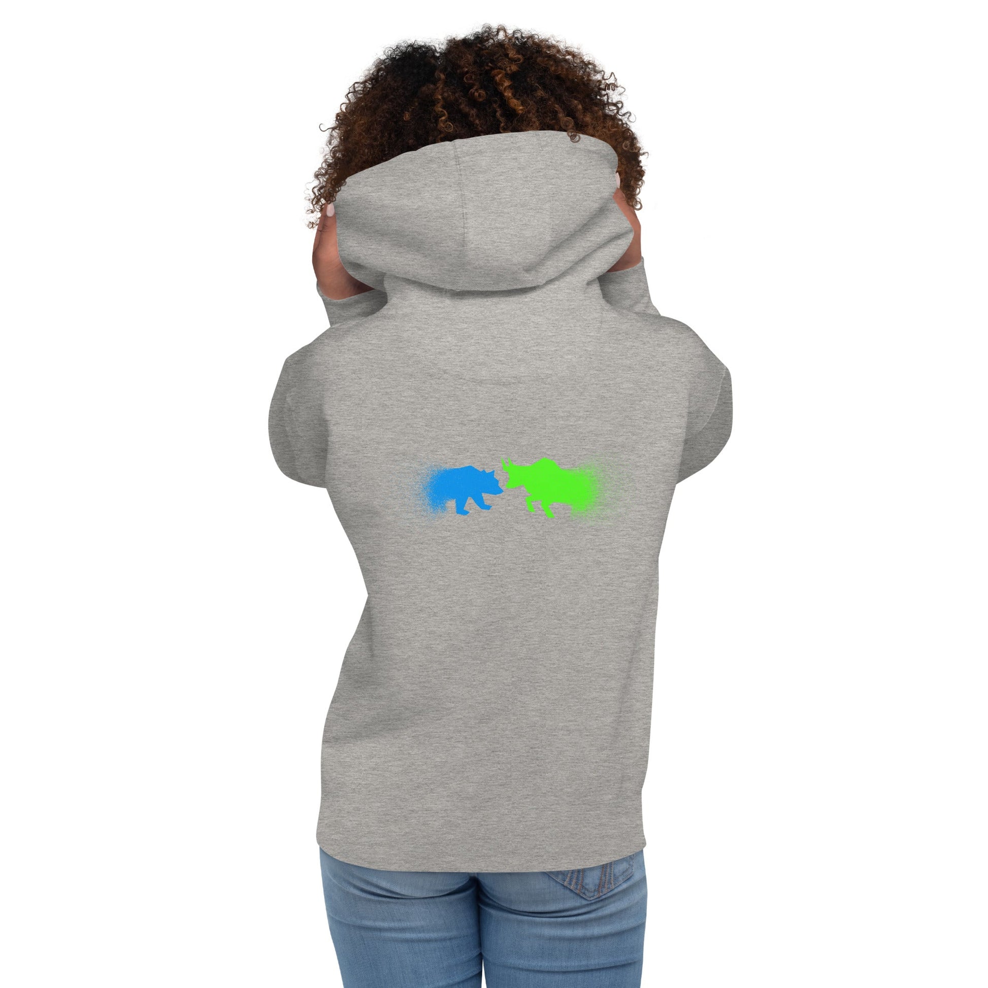 Bearish And Bullish (DB) in Light color - Unisex Hoodie ( Back Print ) by DarkByteGear