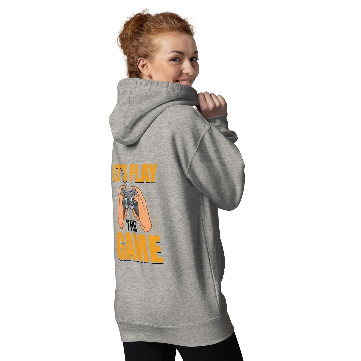 Let's Play the Game in Dark Text - Unisex Hoodie ( Back Print ) by DarkByteGear