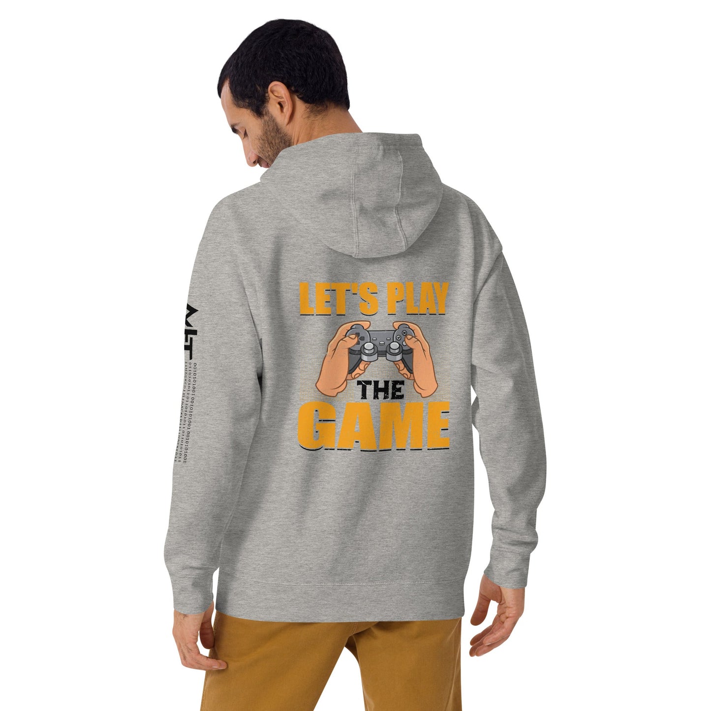 Let's Play the Game in Dark Text - Unisex Hoodie ( Back Print ) by DarkByteGear