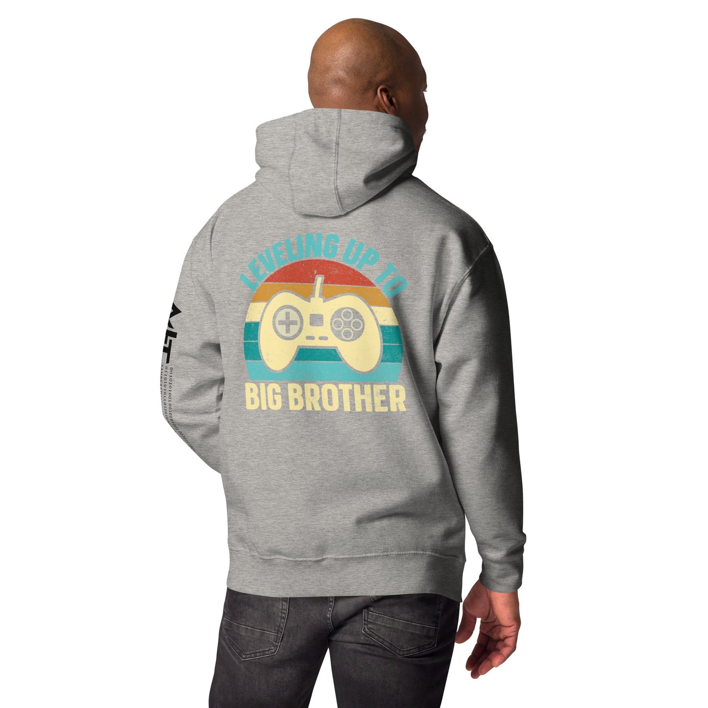 Levelling up to Big Brother V2 in Darker Shade - Unisex Hoodie ( Back Print ) by DarkByteGear