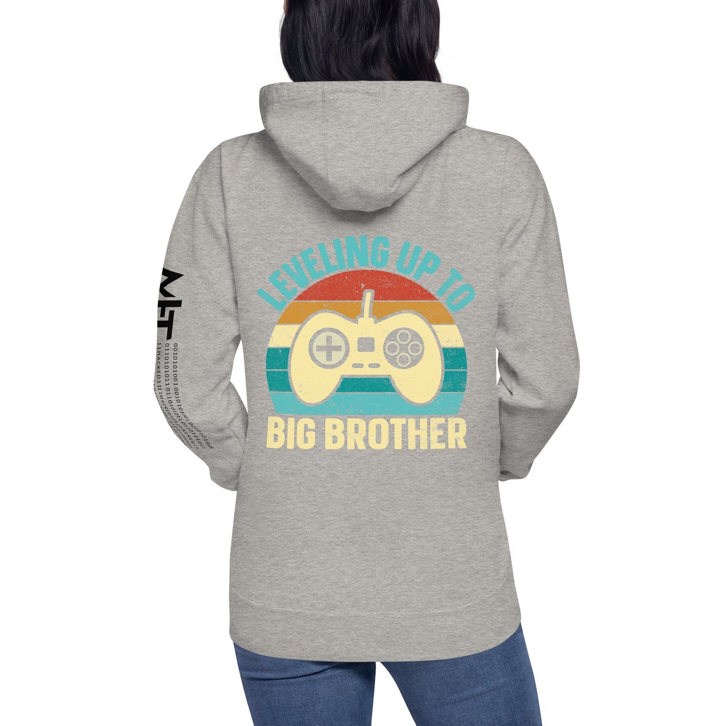 Levelling up to Big Brother V2 in Darker Shade - Unisex Hoodie ( Back Print ) by DarkByteGear