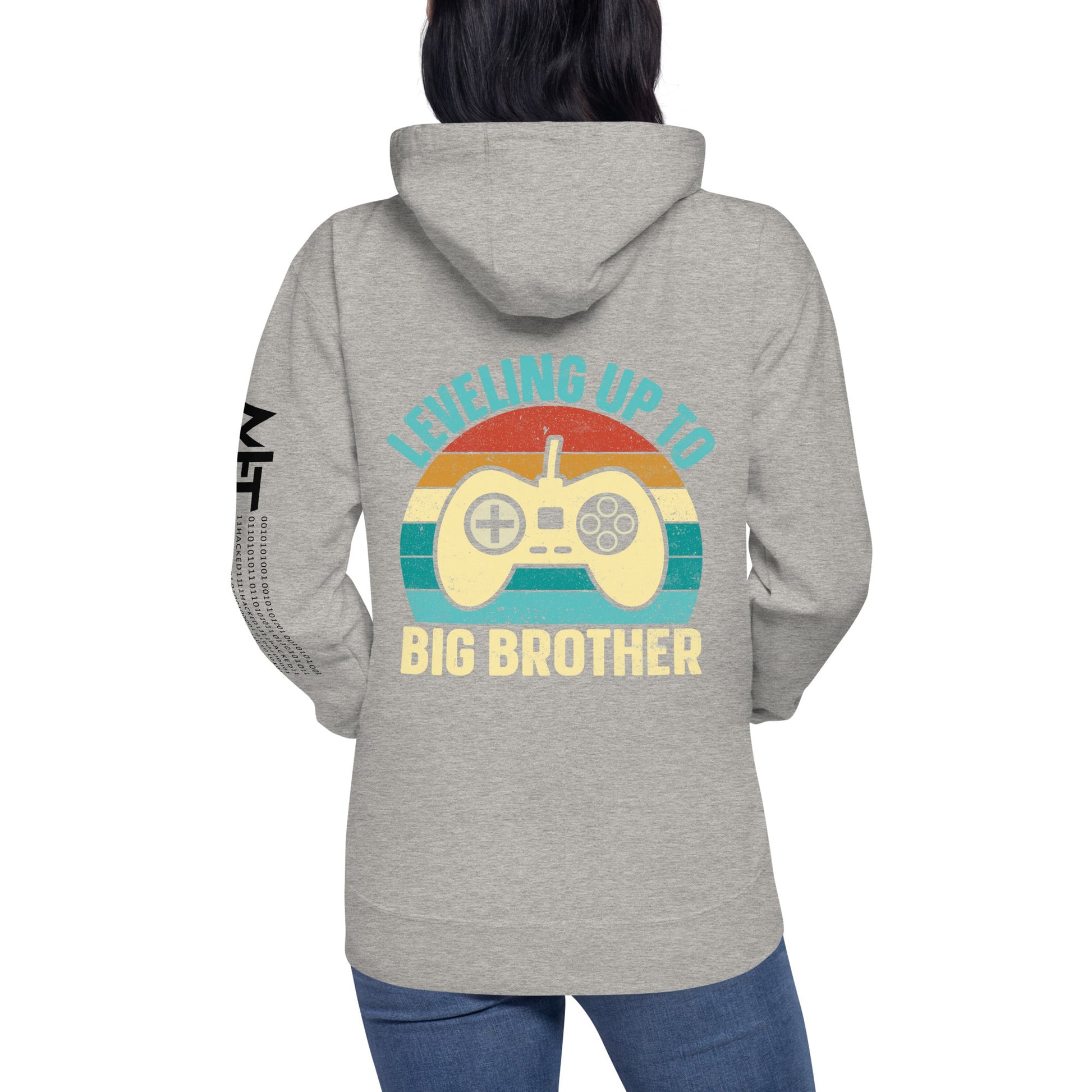 Levelling up to Big Brother V2 in Darker Shade - Unisex Hoodie ( Back Print ) by DarkByteGear