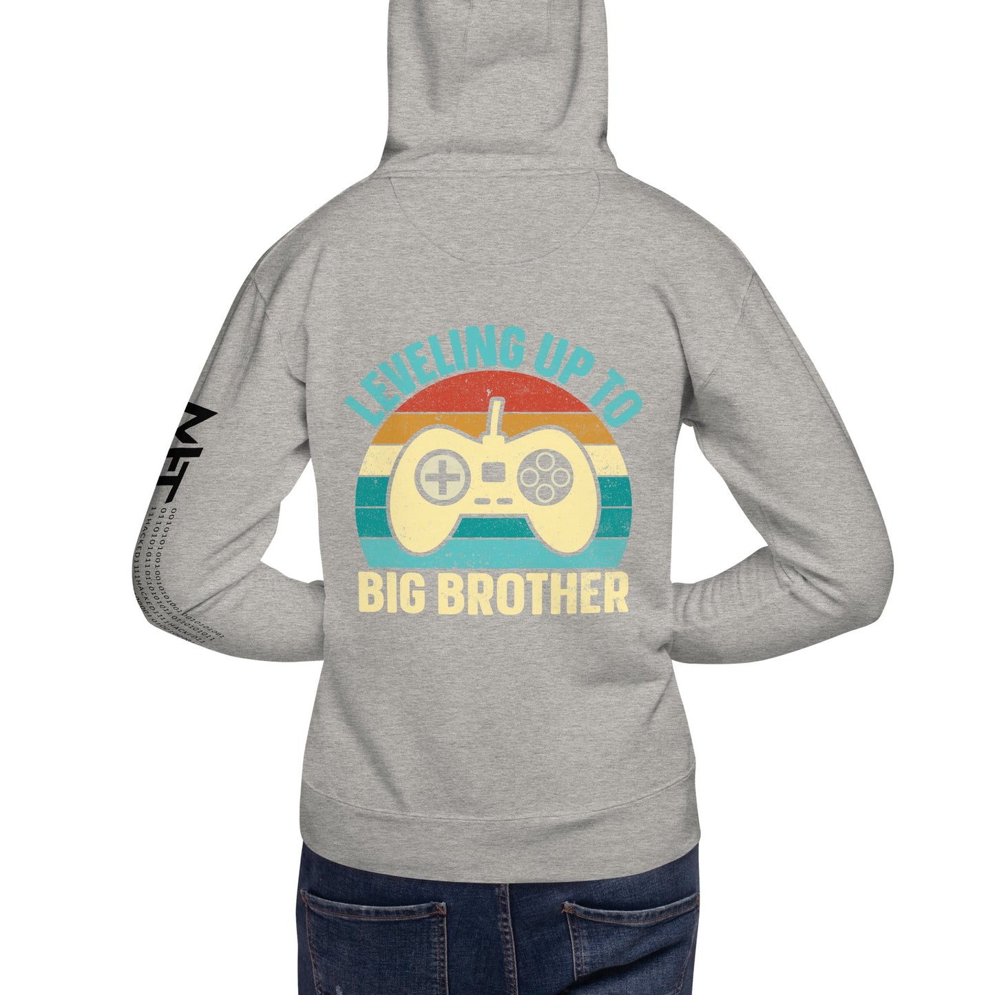Levelling up to Big Brother V2 in Darker Shade - Unisex Hoodie ( Back Print ) by DarkByteGear