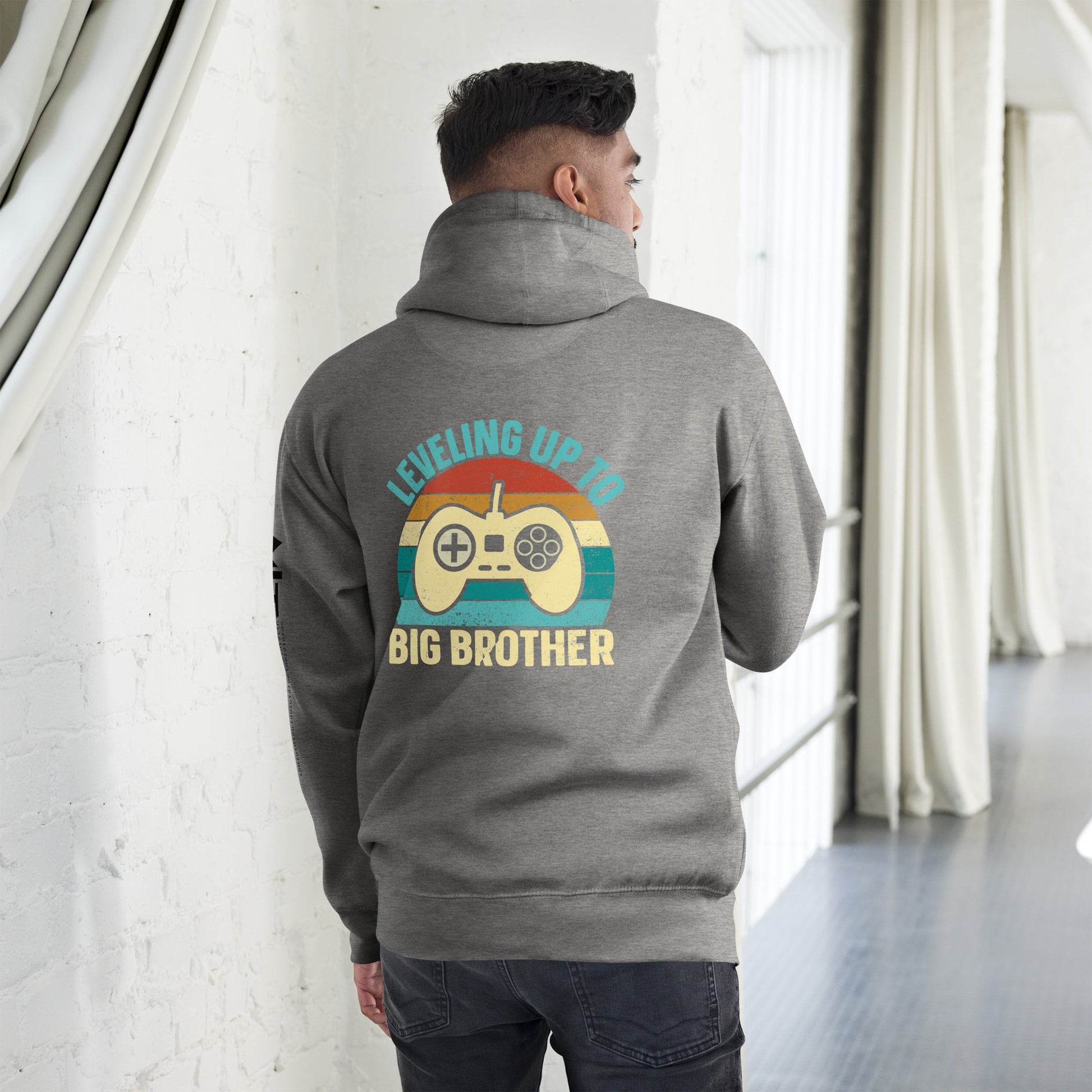 Levelling up to Big Brother V2 in Darker Shade - Unisex Hoodie ( Back Print ) by DarkByteGear
