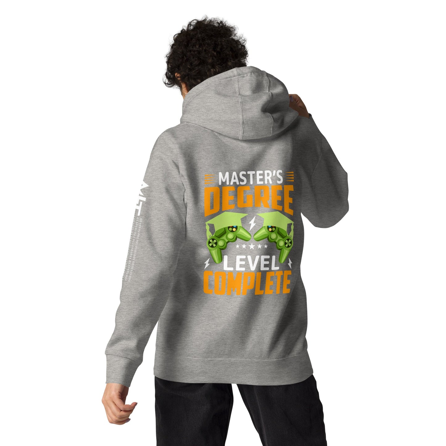 Master Degree Level Complete - Unisex Hoodie ( Back Print ) by DarkByteGear