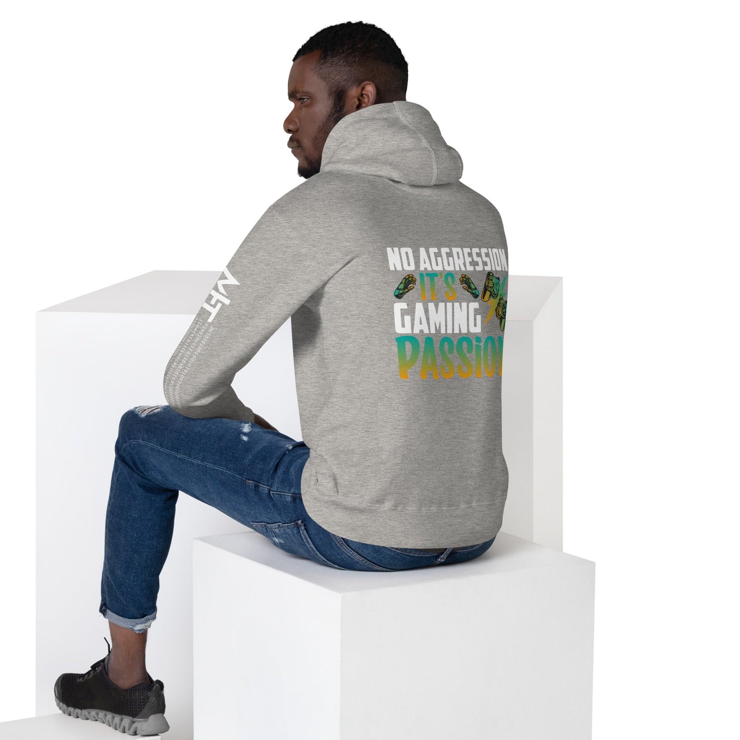 No Aggression, It's Gaming Passion - Unisex Hoodie ( Back Print ) by DarkByteGear