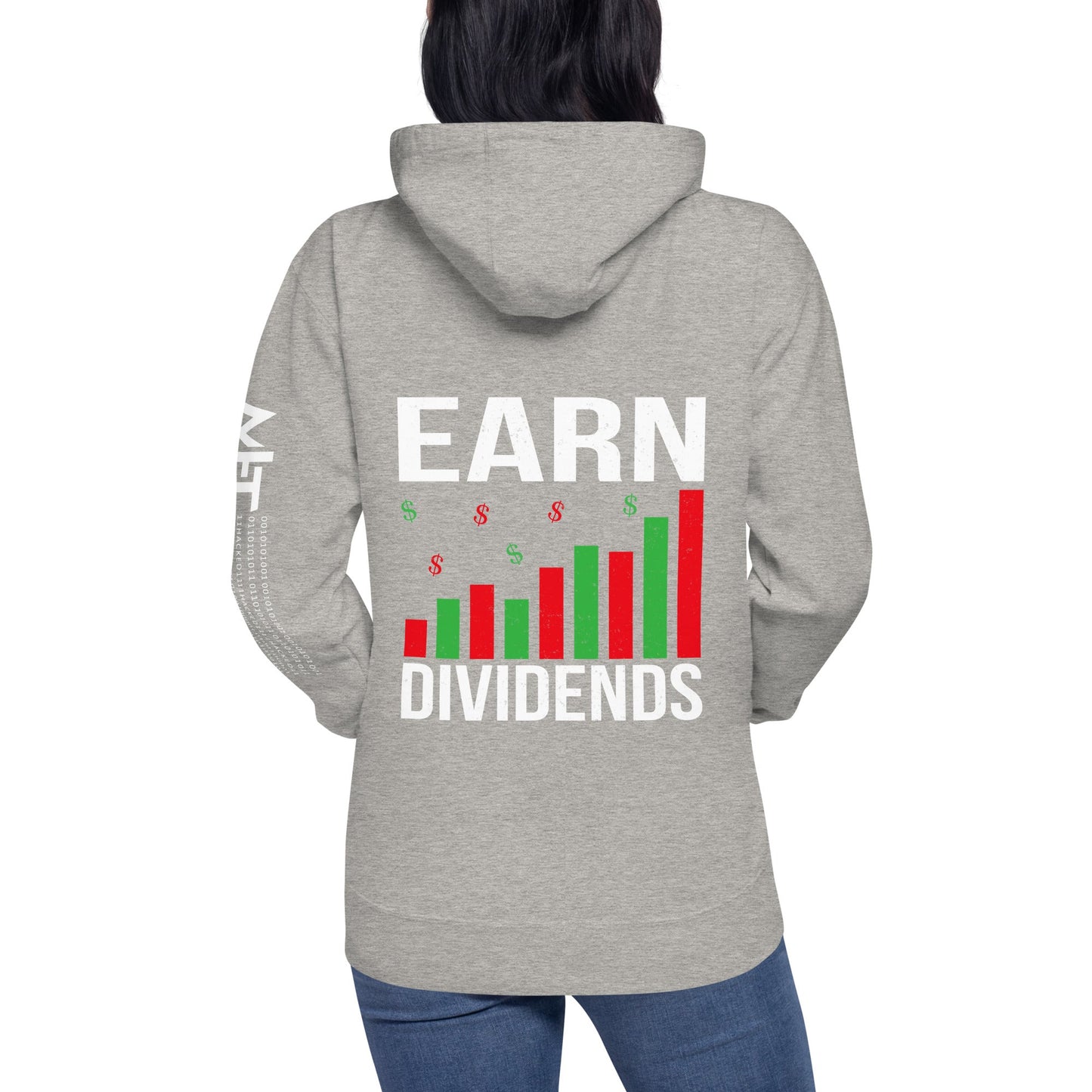 Earn Dividends - Unisex Hoodie ( Back Print ) by DarkByteGear