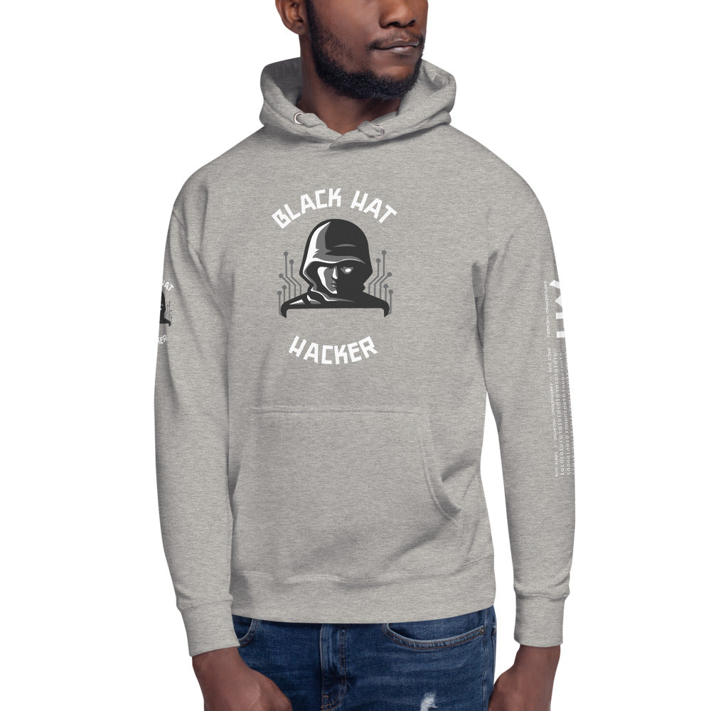 Black Hat Hacker - Unisex Hoodie (back print ) by DarkByteGear