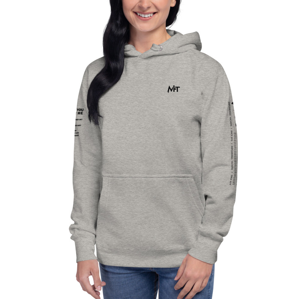 Before you bother me - Unisex Hoodie (back print) by DarkByteGear