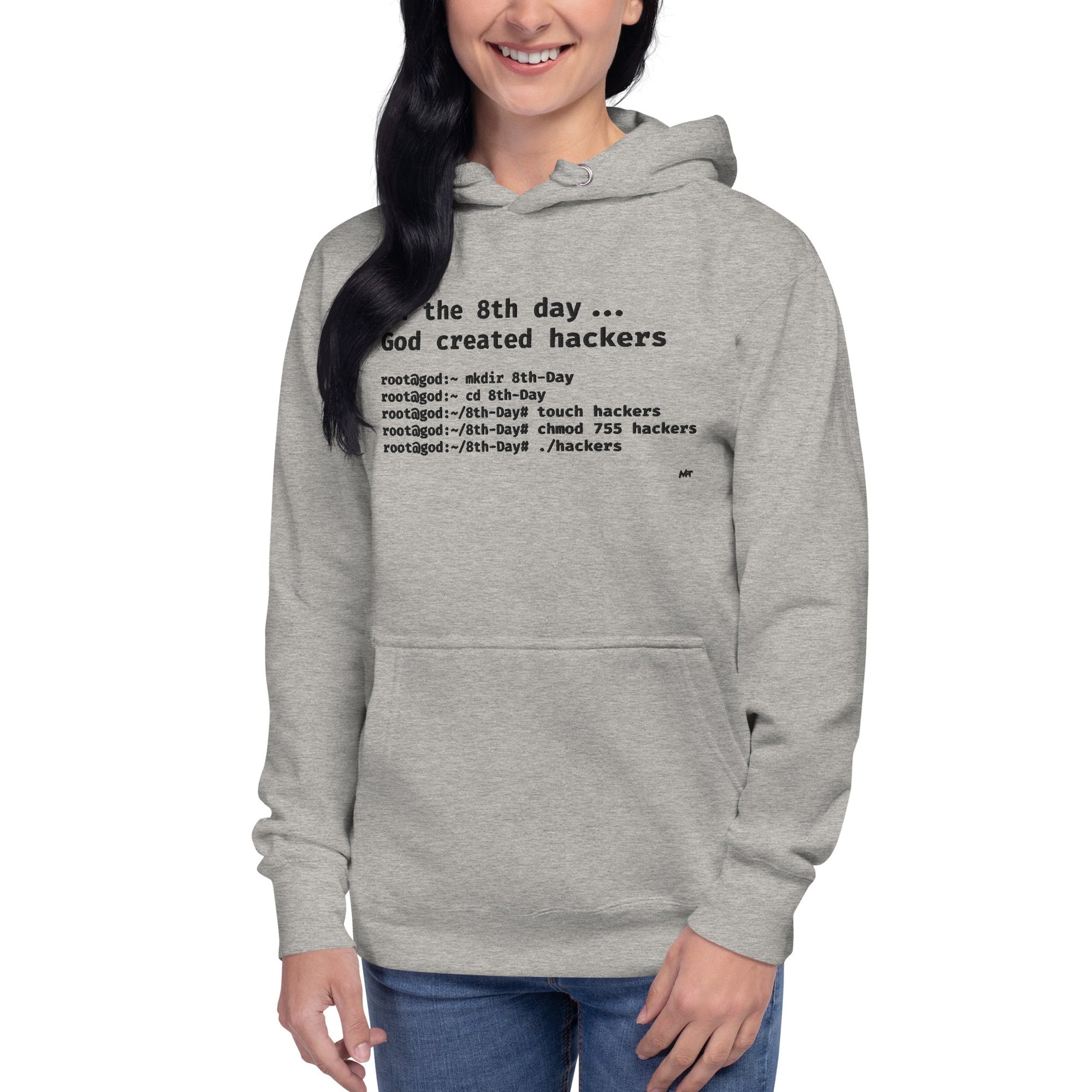 On the 8th day God created hackers - Unisex Hoodie (embroidered) by DarkByteGear
