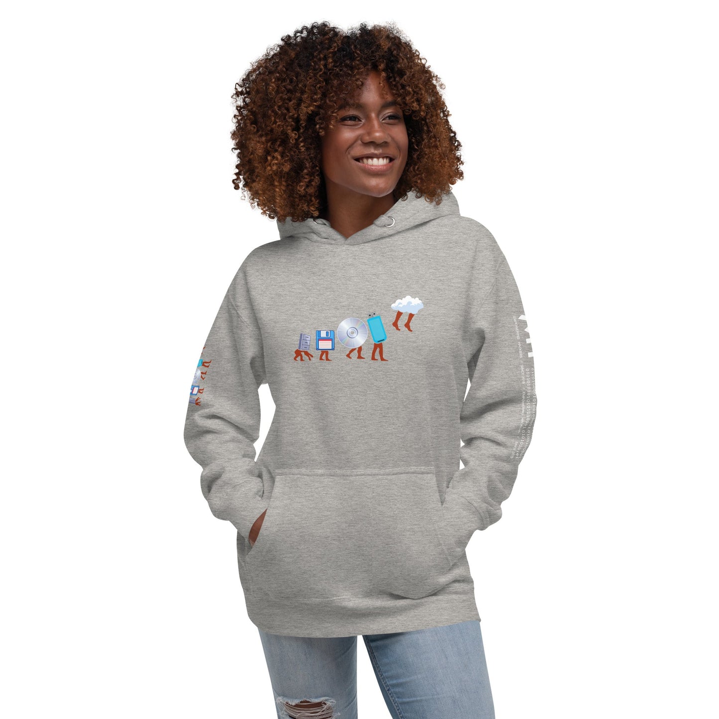 Evolution of data storage - Unisex Hoodie by DarkByteGear