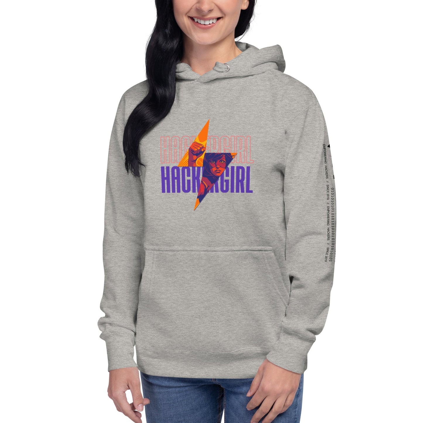 Hacker Girl V1 in Dark Color Text - Unisex Hoodie by DarkByteGear