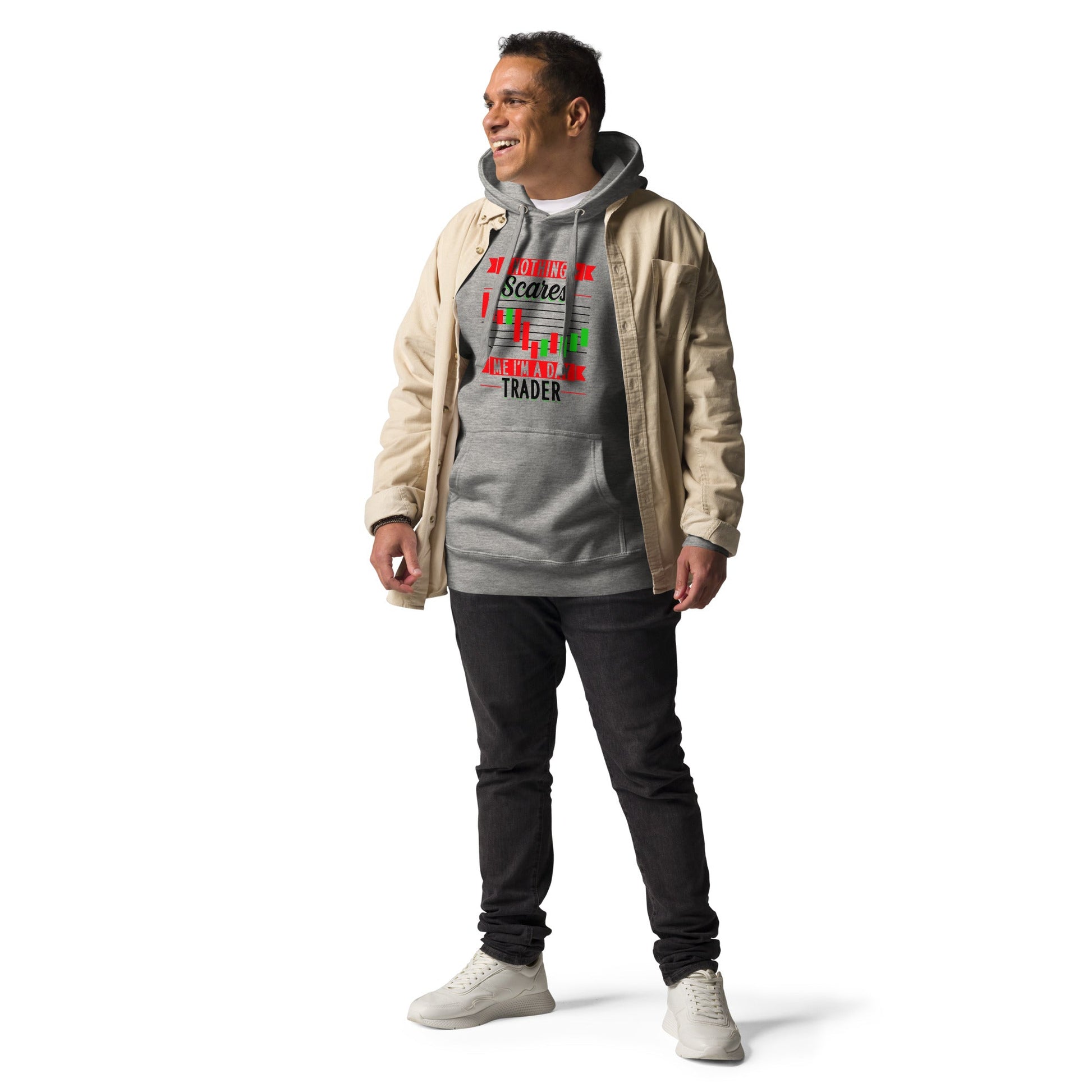Nothing Scares me; I Am a Day Trader in Dark Text - Unisex Hoodie by DarkByteGear