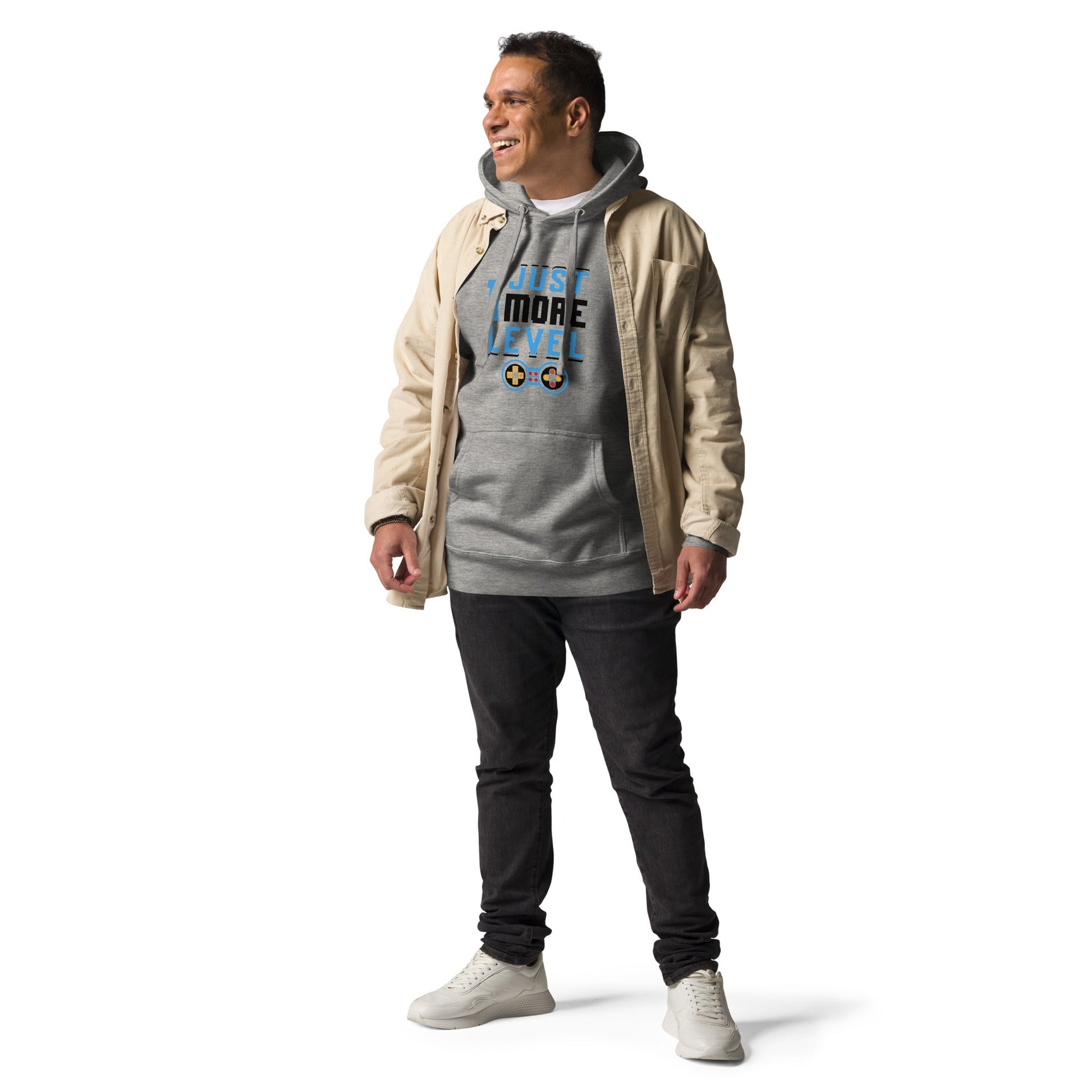 Just 1 More Level in Dark Text - Unisex Hoodie by DarkByteGear