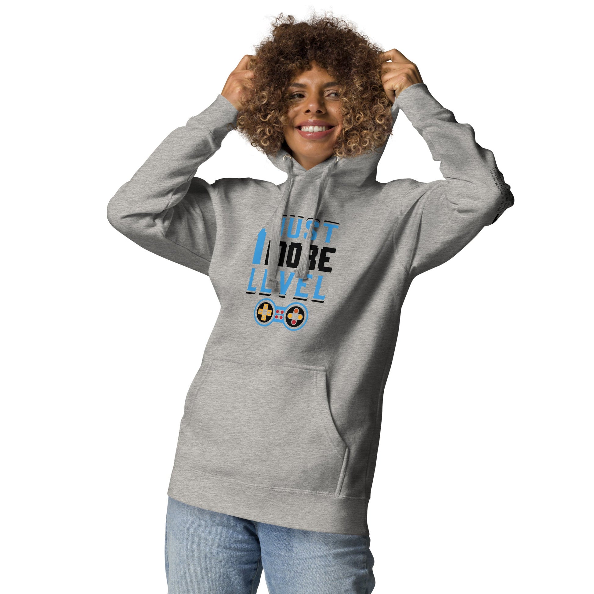 Just 1 More Level in Dark Text - Unisex Hoodie by DarkByteGear