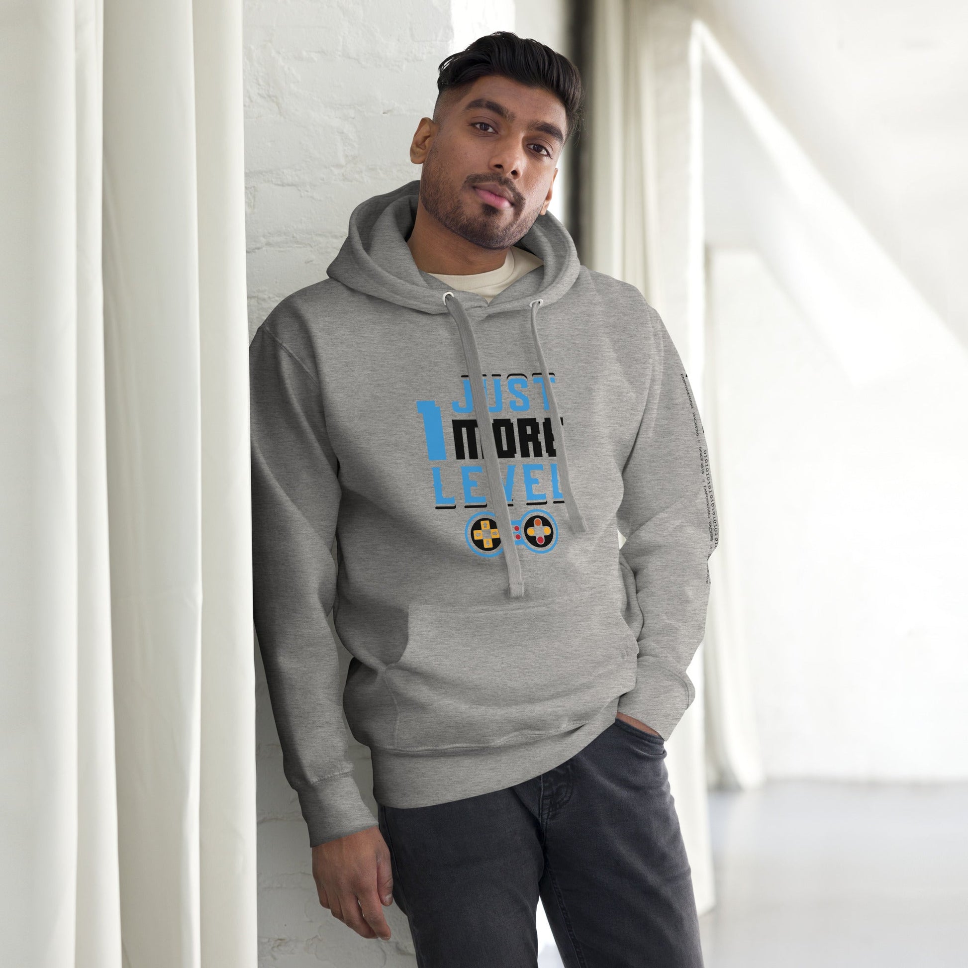 Just 1 More Level in Dark Text - Unisex Hoodie by DarkByteGear