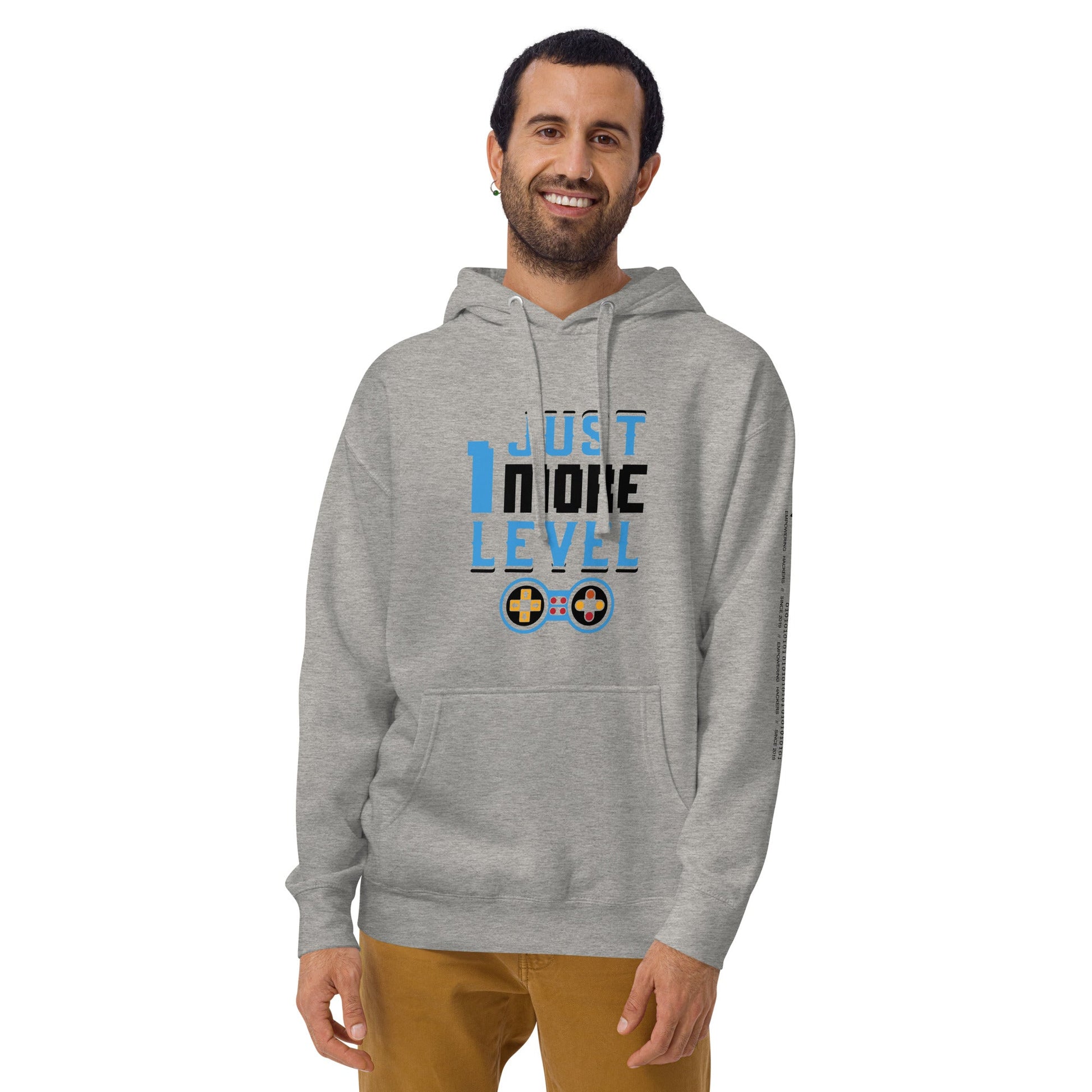 Just 1 More Level in Dark Text - Unisex Hoodie by DarkByteGear