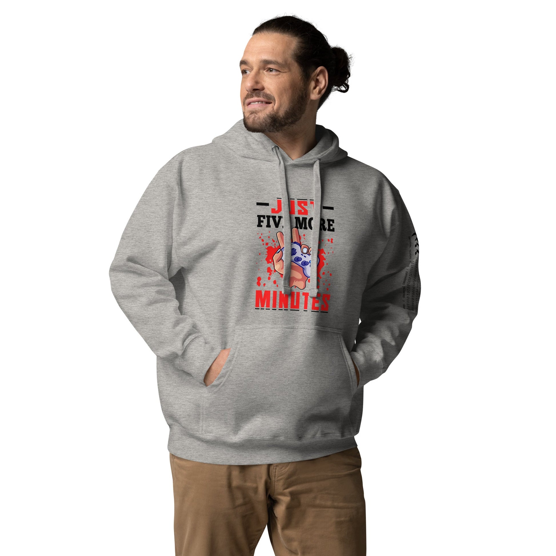 Just 5 more Minutes Rima in Dark Text - Unisex Hoodie by DarkByteGear